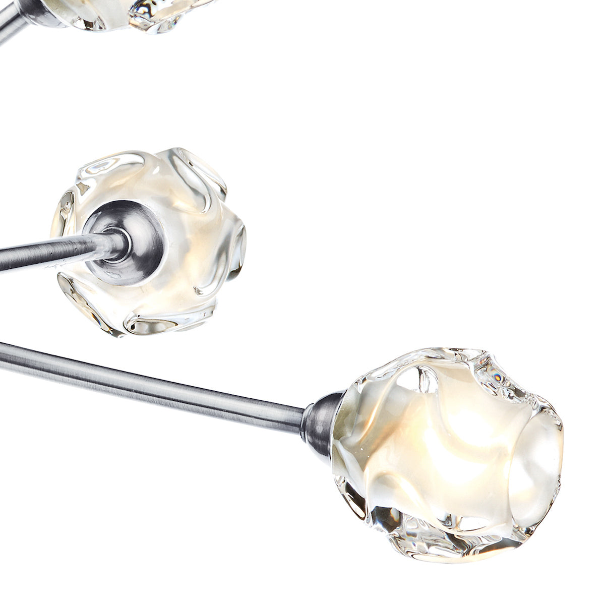 Seattle 6 Light Semi Flush Satin Chrome & Sculptured Glass<br>Satin Chrome