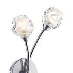 Seattle 2 Light Wall Light Satin Chrome Glass<br>Satin Chrome
