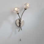 Seattle 2 Light Wall Light Satin Chrome Glass<br>Satin Chrome