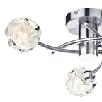 Seattle 3 Light Flush Satin Chrome Glass<br>Satin Chrome