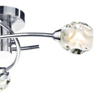 Seattle 3 Light Flush Satin Chrome Glass<br>Satin Chrome