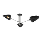 Sebastian 3 Light Semi Flush Matt Black Polished Chrome<br>Matt Black