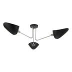 Sebastian 3 Light Semi Flush Matt Black Polished Chrome<br>Matt Black