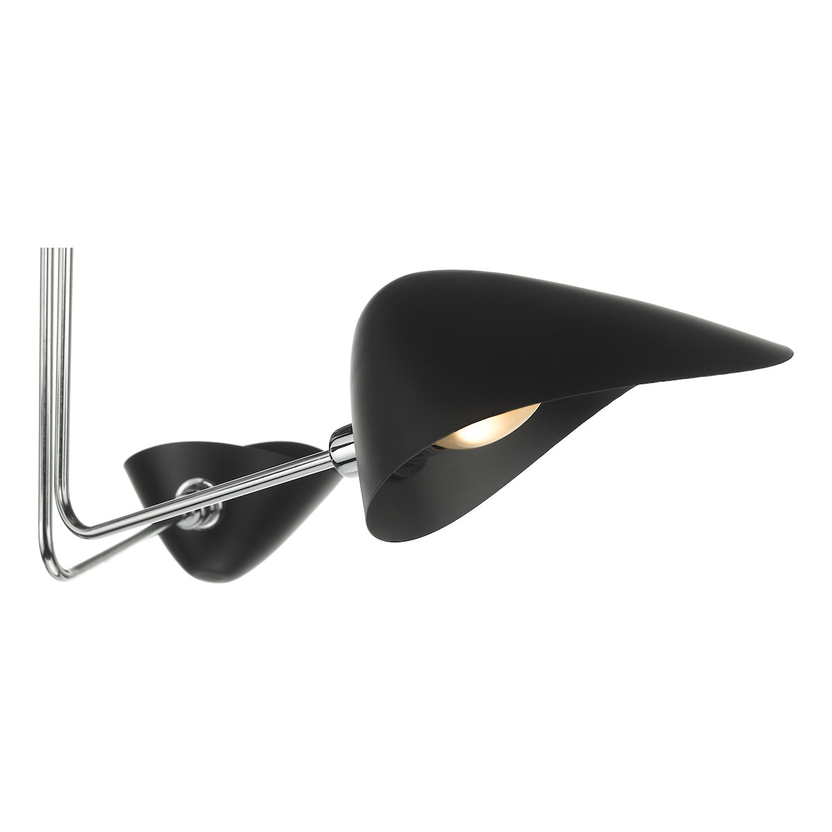 Sebastian 3 Light Semi Flush Matt Black Polished Chrome<br>Matt Black