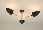 Sebastian 3 Light Semi Flush Matt Black Polished Chrome<br>Matt Black