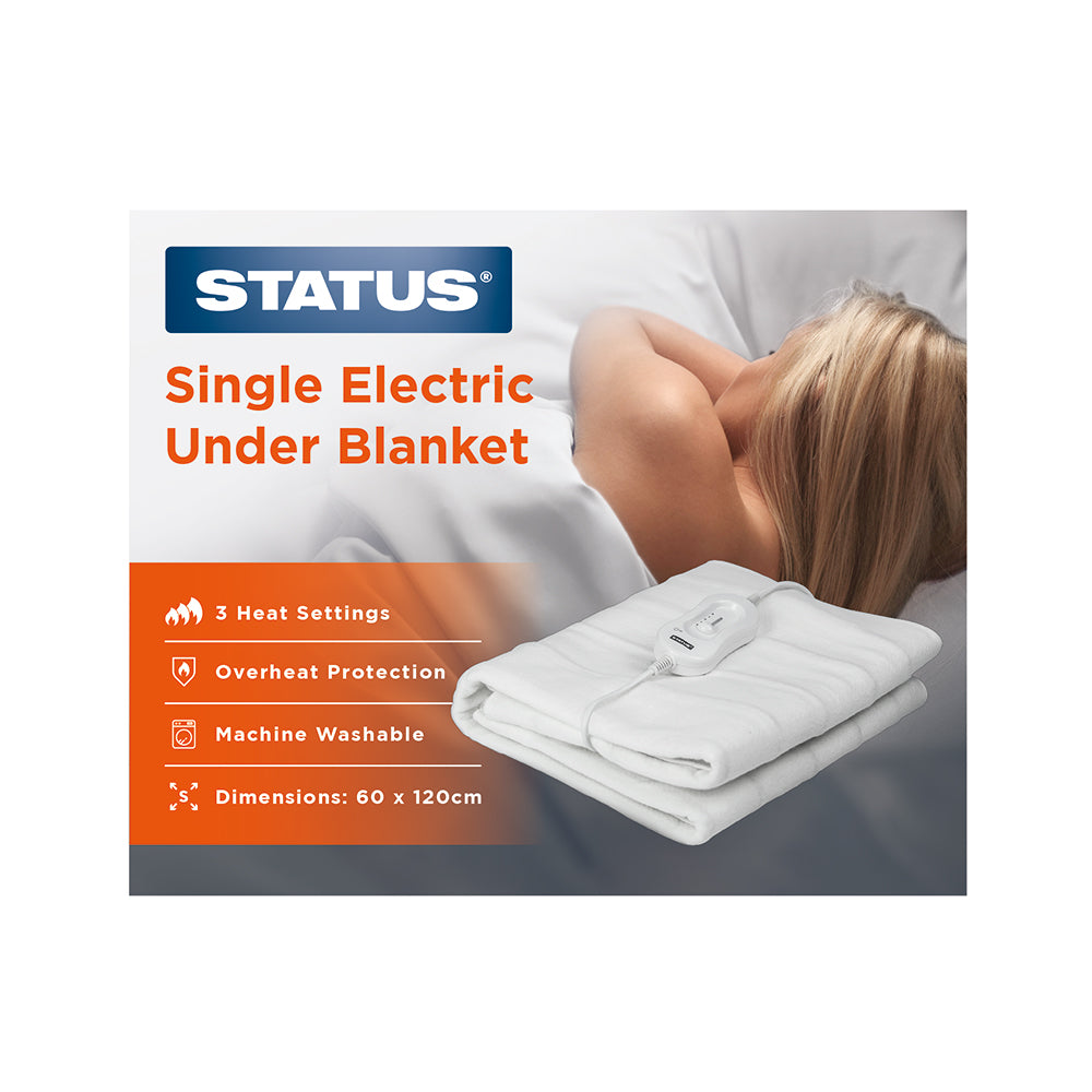 Status SEB1PKB6 Single - Electric Under Blanket - 3 Heat Settings -