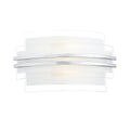 Sector Small Wall Light Frosted Glass Polished Chrome LED<br>White Frosted Glass