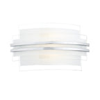 Sector Small Wall Light Frosted Glass Polished Chrome LED<br>White Frosted Glass