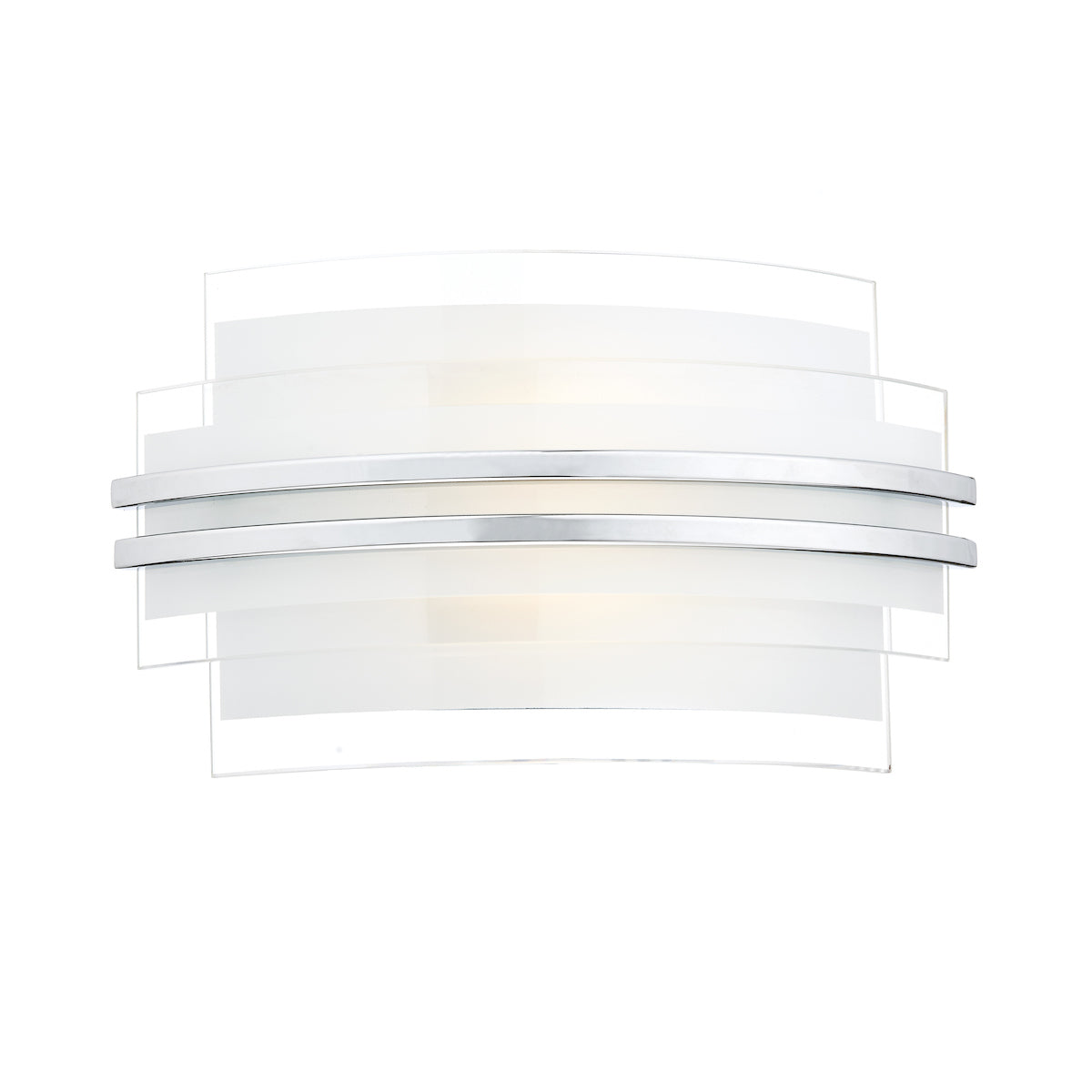 Sector Small Wall Light Frosted Glass Polished Chrome LED<br>White Frosted Glass