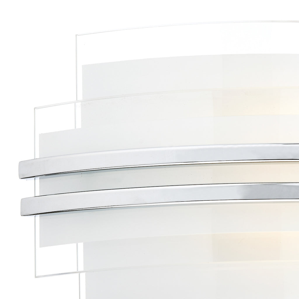 Sector Small Wall Light Frosted Glass Polished Chrome LED<br>White Frosted Glass