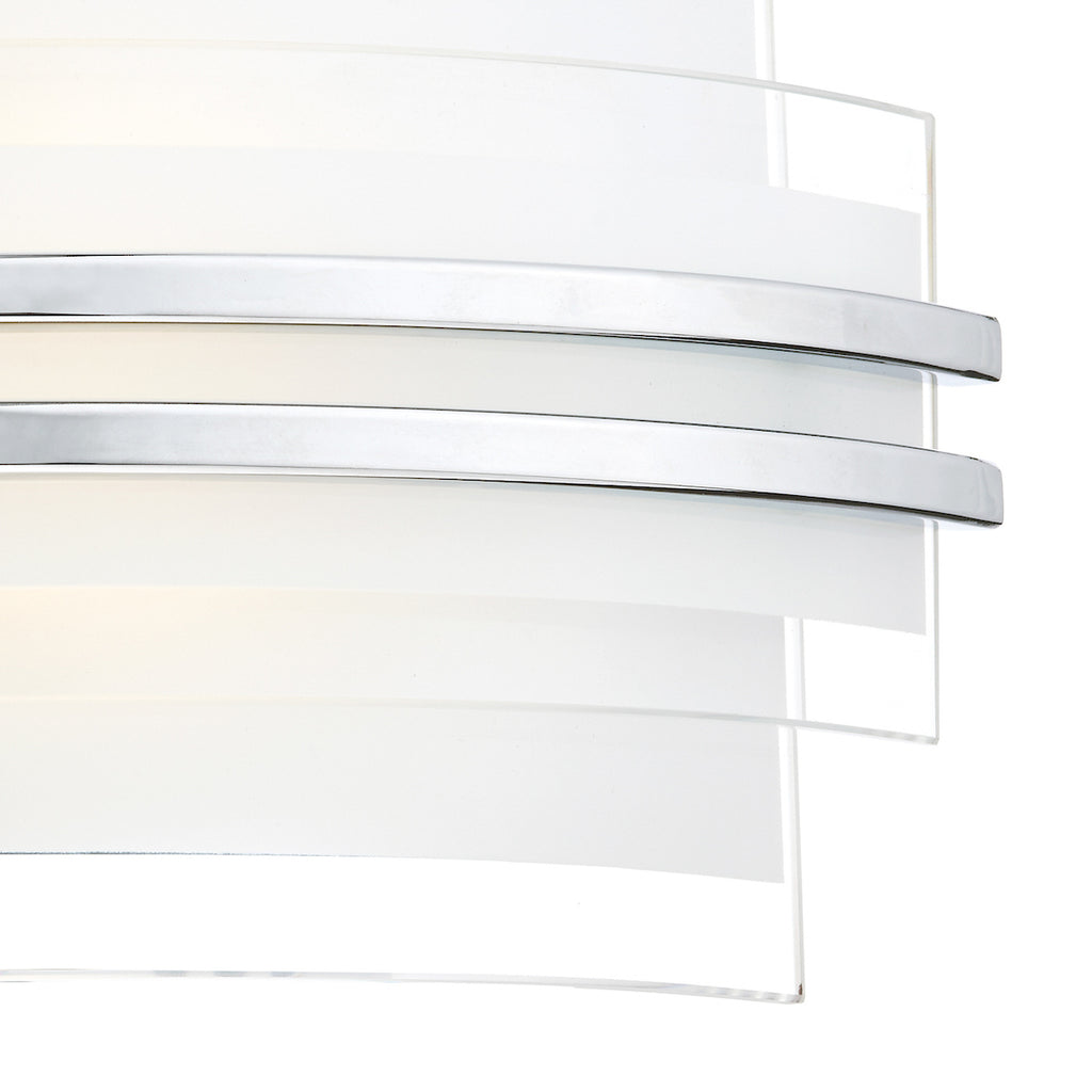 Sector Small Wall Light Frosted Glass Polished Chrome LED<br>White Frosted Glass