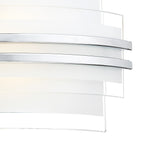 Sector Small Wall Light Frosted Glass Polished Chrome LED<br>White Frosted Glass