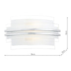 Sector Small Wall Light Frosted Glass Polished Chrome LED<br>White Frosted Glass