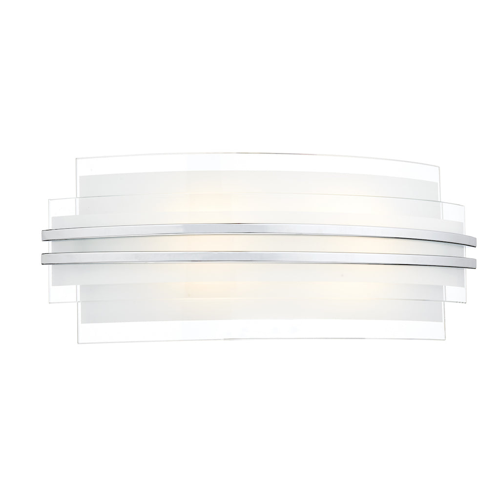 Sector Large Wall Light Frosted Glass Polished Chrome LED<br>White Frosted Glass