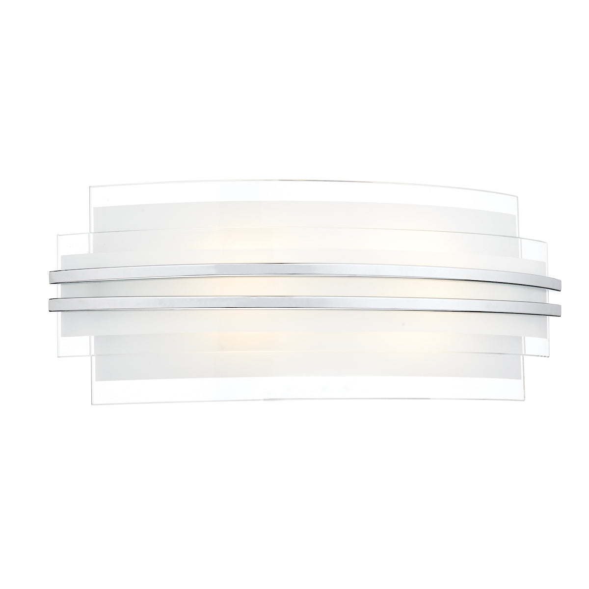 Sector Large Wall Light Frosted Glass Polished Chrome LED<br>White Frosted Glass