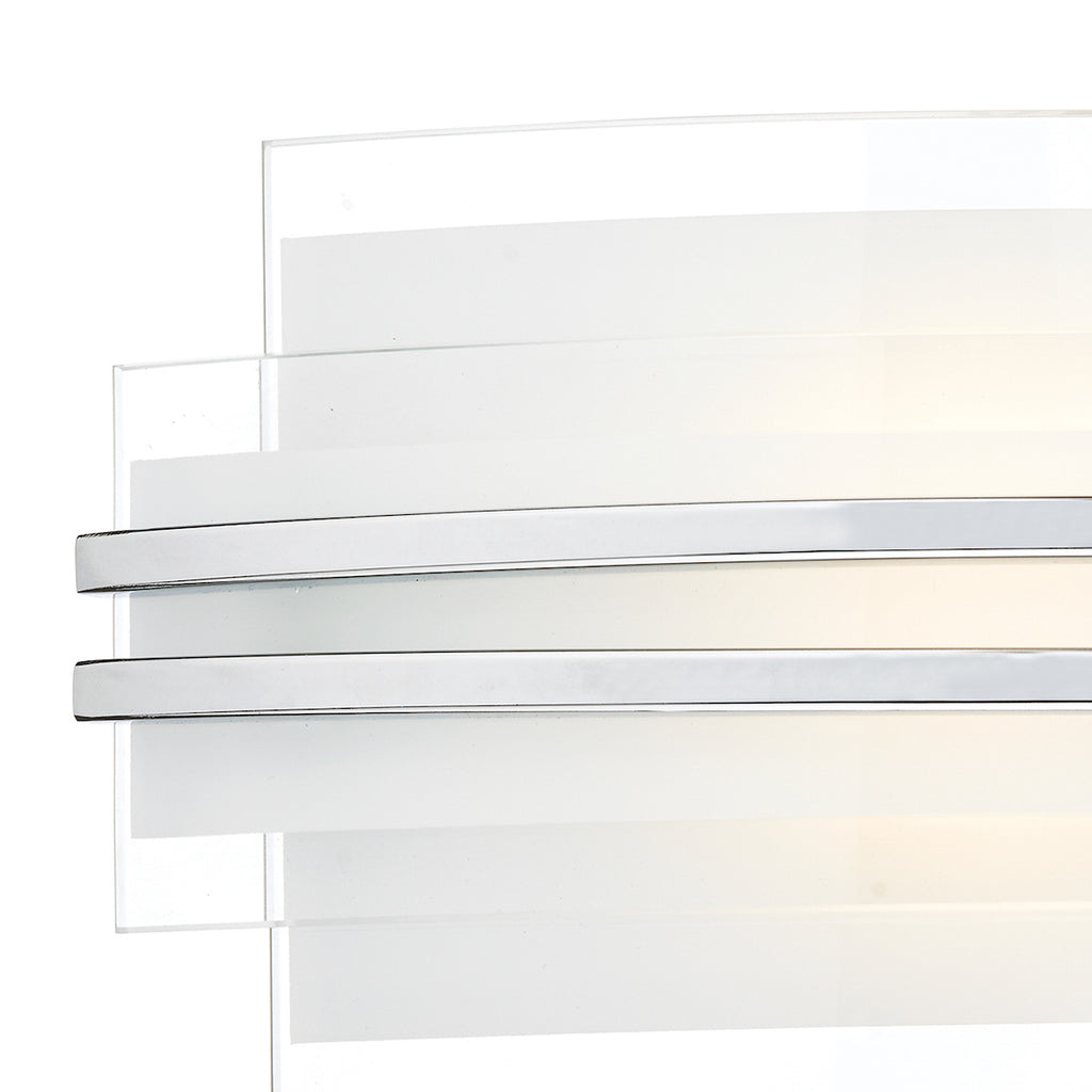 Sector Large Wall Light Frosted Glass Polished Chrome LED<br>White Frosted Glass