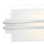Sector Large Wall Light Frosted Glass Polished Chrome LED<br>White Frosted Glass