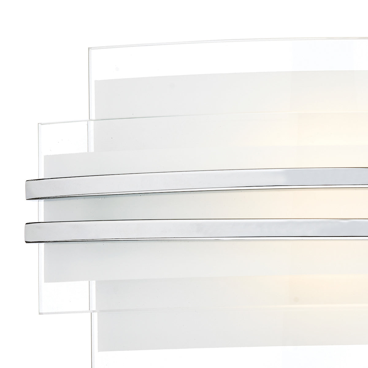 Sector Large Wall Light Frosted Glass Polished Chrome LED<br>White Frosted Glass