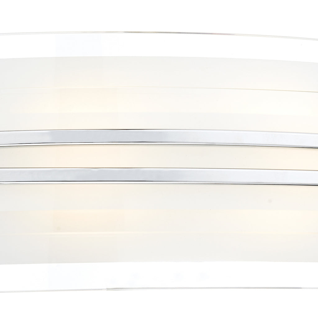 Sector Large Wall Light Frosted Glass Polished Chrome LED<br>White Frosted Glass