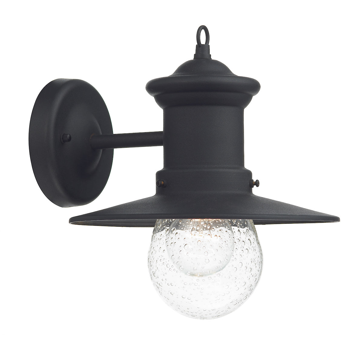 Sedgewick Outdoor Wall Light Black Glass IP44<br>Matt Black