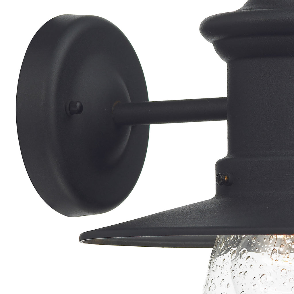 Sedgewick Outdoor Wall Light Black Glass IP44<br>Matt Black