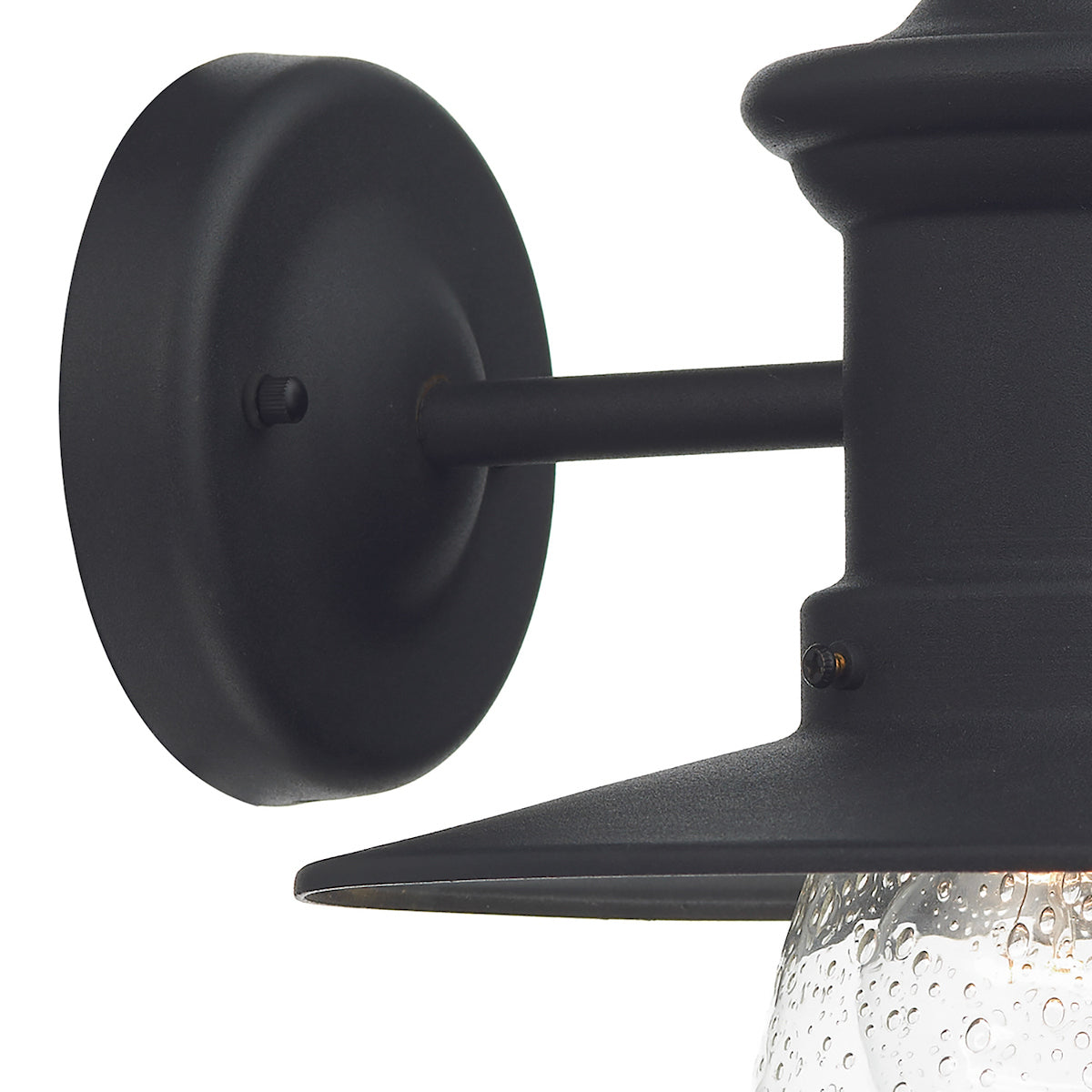 Sedgewick Outdoor Wall Light Black Glass IP44<br>Matt Black