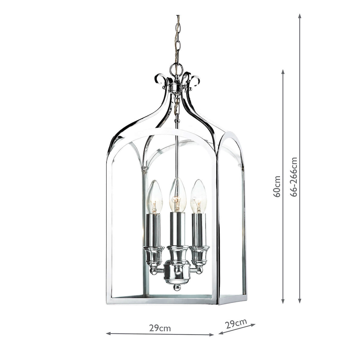 Senator 3 Light Pendant Polished Chrome<br>Polished Chrome