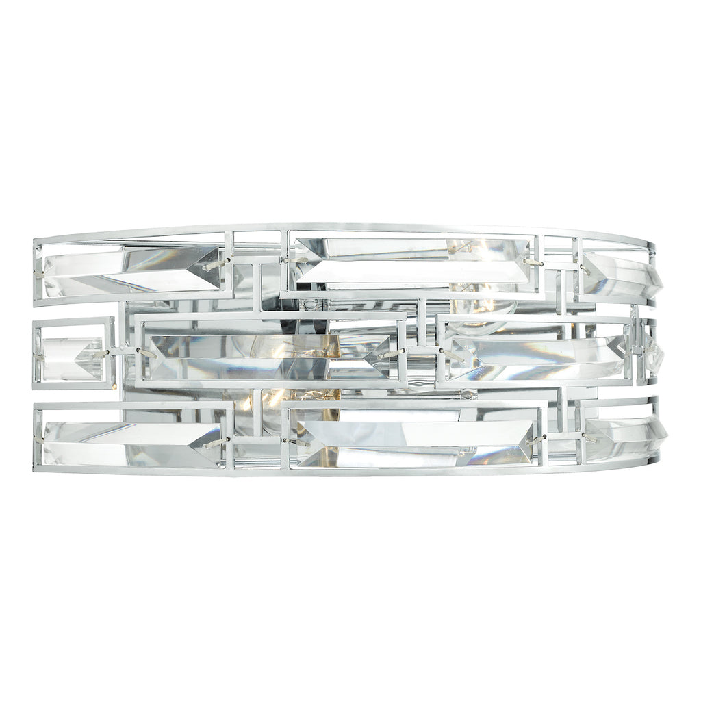 Seville 2 Light Wall Light Crystal Polished Chrome<br>Polished Chrome