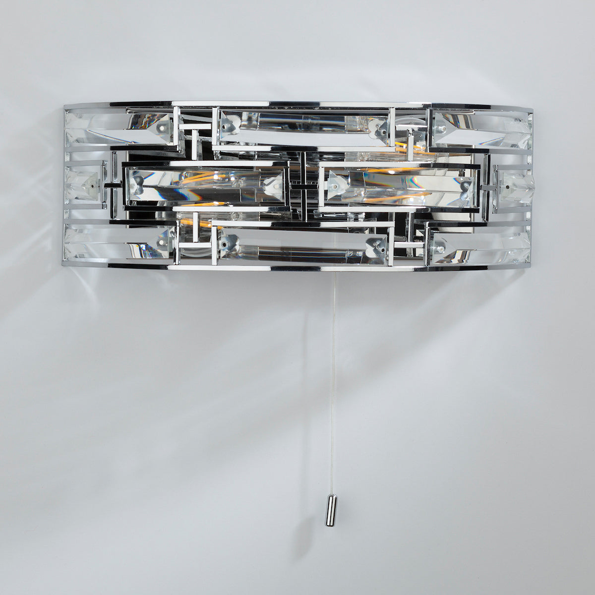 Seville 2 Light Wall Light Crystal Polished Chrome<br>Polished Chrome