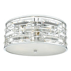 Seville 3 Light Flush Polished Chrome Crystal With Diffuser<br>Polished Chrome