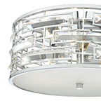 Seville 3 Light Flush Polished Chrome Crystal With Diffuser<br>Polished Chrome