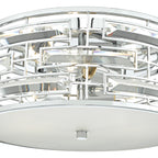 Seville 3 Light Flush Polished Chrome Crystal With Diffuser<br>Polished Chrome