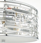 Seville 3 Light Flush Polished Chrome Crystal With Diffuser<br>Polished Chrome