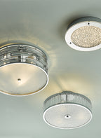 Seville 3 Light Flush Polished Chrome Crystal With Diffuser<br>Polished Chrome