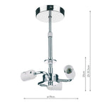 3 Light Semi Flush Suspension Polished Chrome<br>Polished Chrome