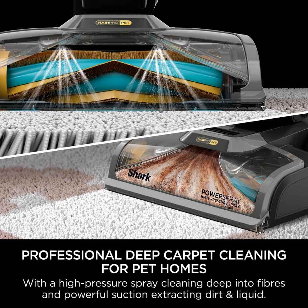 Shark EX300UK CarpetXpert Carpet Cleaner with Built-In Stain Striker - Charcoal & Fuchsia