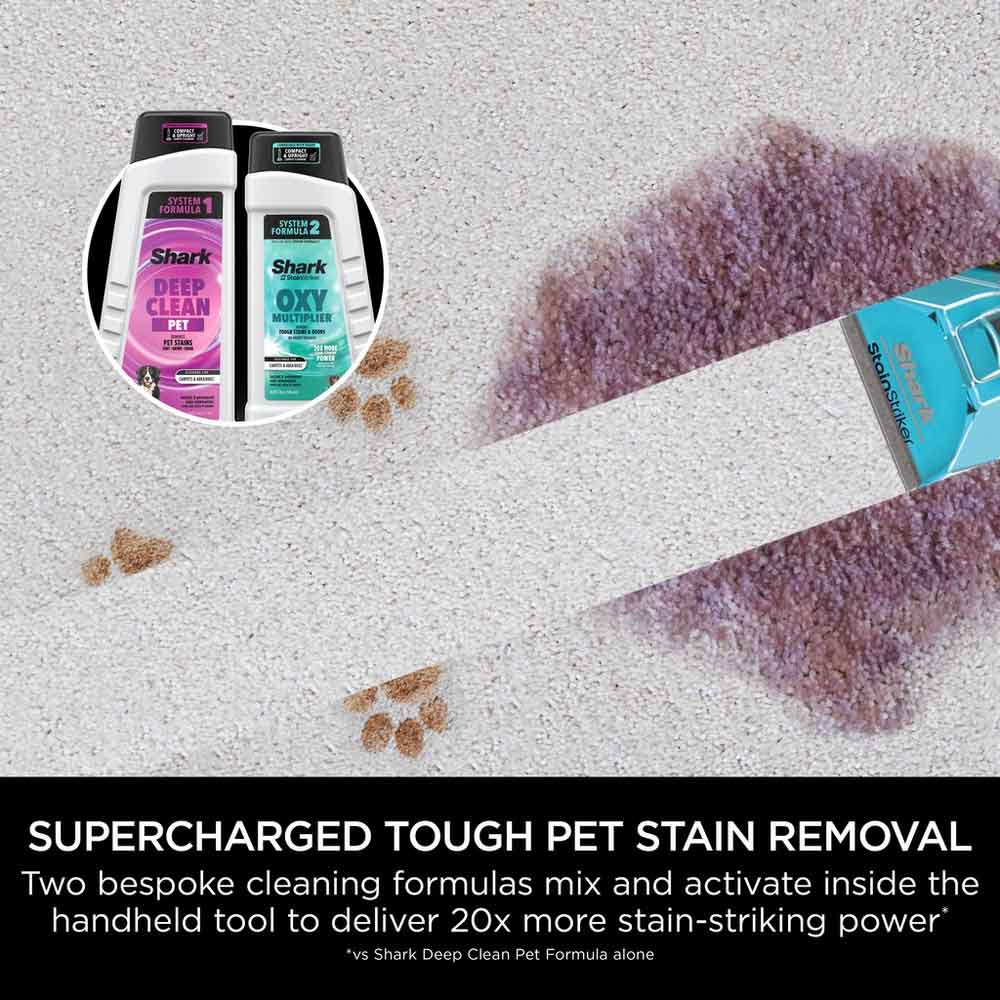 Shark EX300UK CarpetXpert Carpet Cleaner with Built-In Stain Striker - Charcoal & Fuchsia