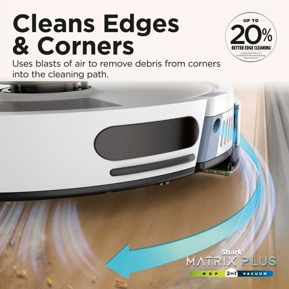 Shark RV2620WAUKWH Matrix Plus 2 in 1 Self Empty Robot Vacuum & Mop - 110 Minutes Run Time - White/Silver