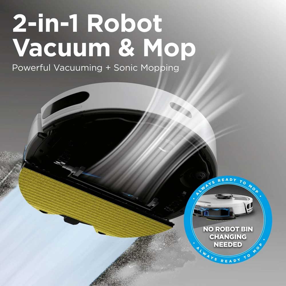 Shark RV2620WAUKWH Matrix Plus 2 in 1 Self Empty Robot Vacuum & Mop - 110 Minutes Run Time - White/Silver
