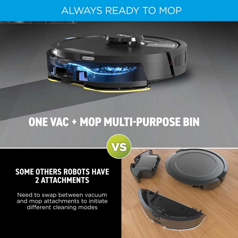 Shark RV2620WAUK Matrix Plus 2 in 1 Self Empty Robot Vacuum & Mop - 110 Minutes Run Time - Black