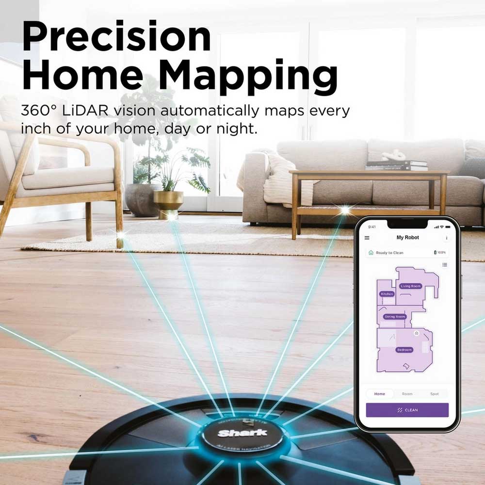 Shark RV2620WAUK Matrix Plus 2 in 1 Self Empty Robot Vacuum & Mop - 110 Minutes Run Time - Black
