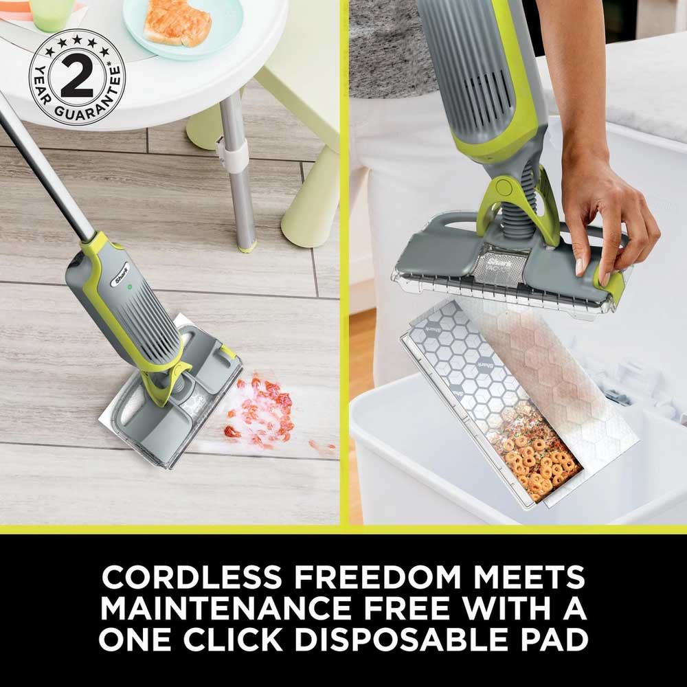 Shark VM200UK VacMop Cordless 2-in-1 with Targeted Spray - 9 Min Run Time - Charcoal Grey