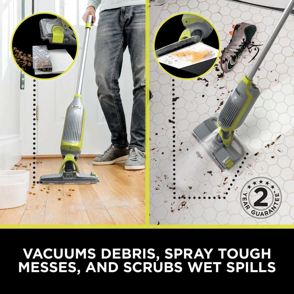 Shark VM200UK VacMop Cordless 2-in-1 with Targeted Spray - 9 Min Run Time - Charcoal Grey