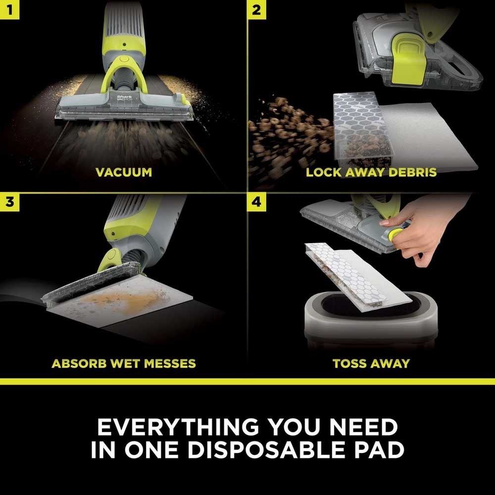 Shark VM200UK VacMop Cordless 2-in-1 with Targeted Spray - 9 Min Run Time - Charcoal Grey