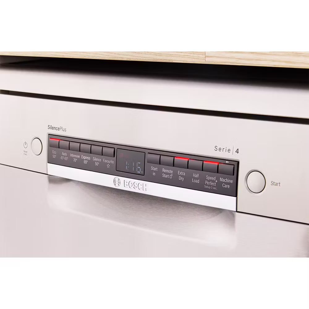Bosch Series 4 SMS4EMI06G Wifi Connected Full Size Dishwasher - Silver Inox