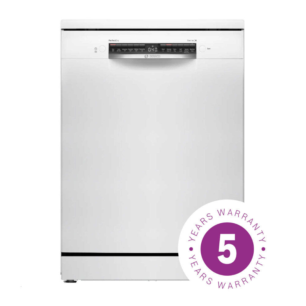 Bosch Series 6 SMS6ZCW10G Wifi Connected Standard Dishwasher - White