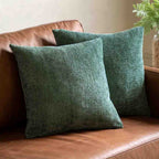 Basketweave Chenille Cushion Olive (2 Pack) - Poly Filled