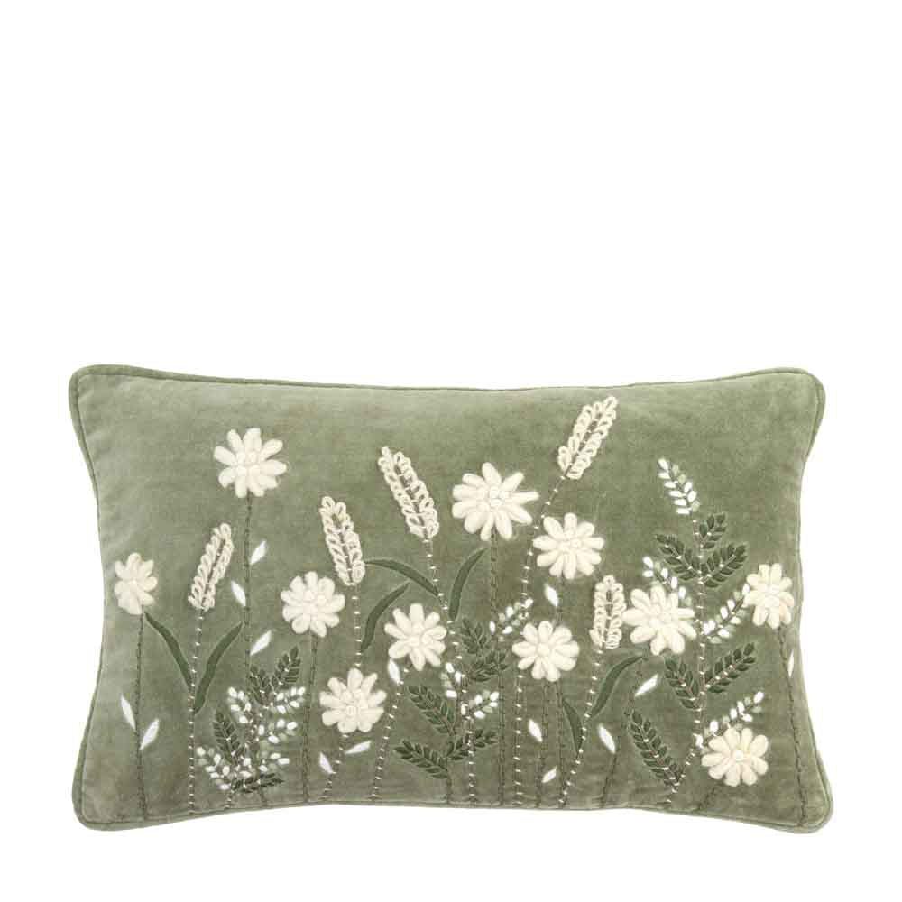 Ennerdale Velvet Floral Cushion - Feather Filled