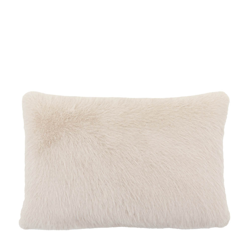Maple Faux Fur Cushion Oatmeal - Feather Filled
