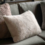 Maple Faux Fur Cushion Oatmeal - Feather Filled